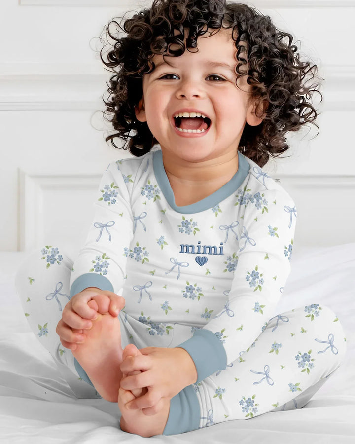 Zweiteiliges Langarm-Pyjama-Set mit Sommerfrüchten