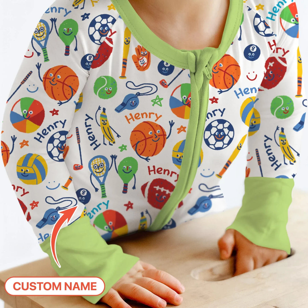 Play Ball Custom Name Bamboo Convertible Zippy