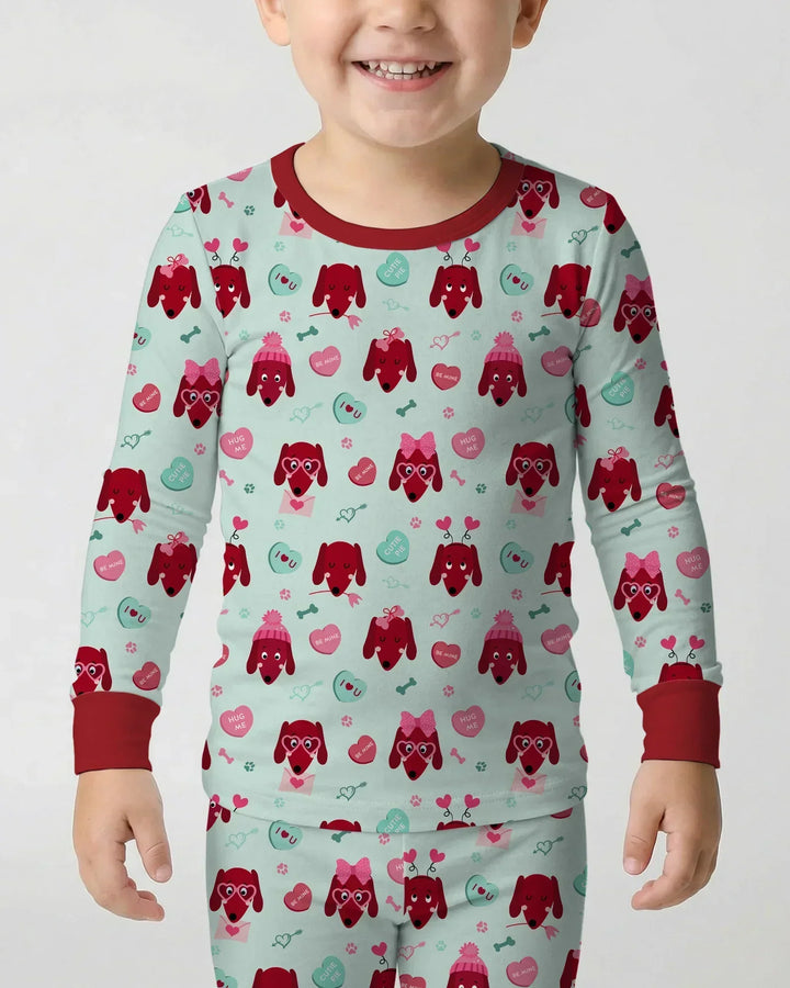 Zweiteiliges Langarm-Pyjama-Set mit Sommerfrüchten