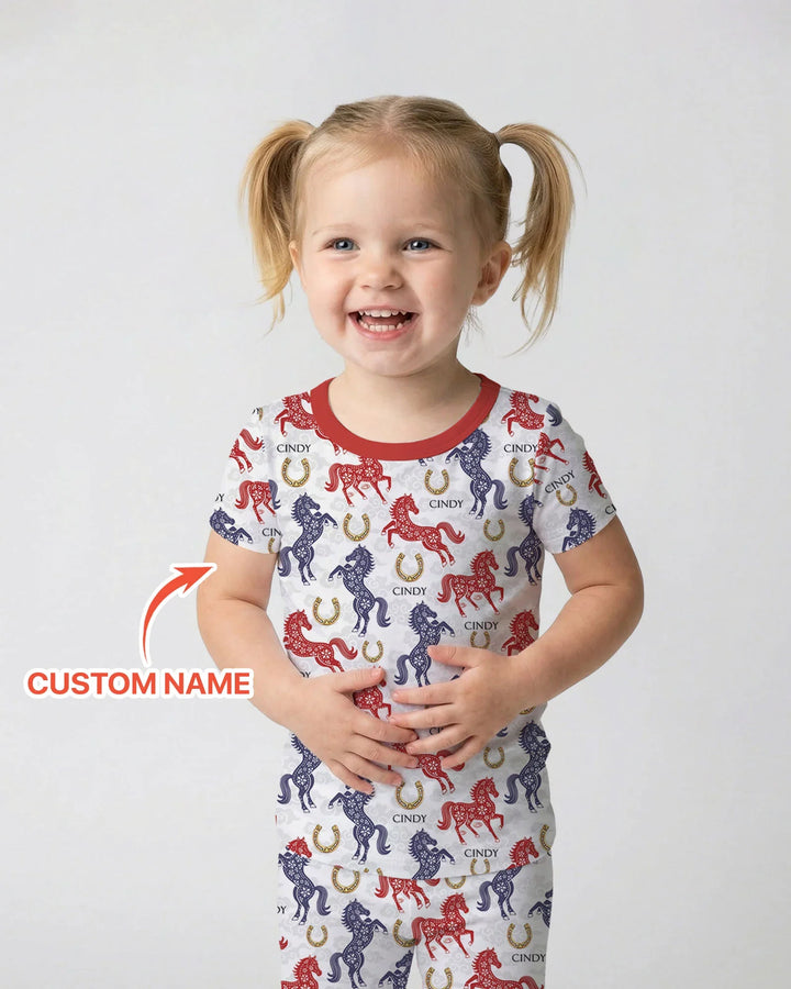 Zweiteiliges, kurzärmliges Pyjama-Set mit Marienkäfern