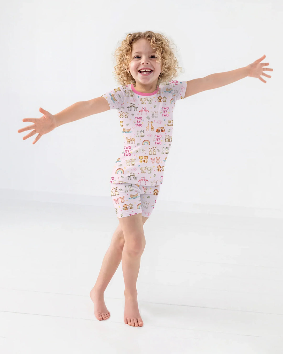 Two By Two Bamboo Two Piece Short Sleeve Shorts Pajama Set