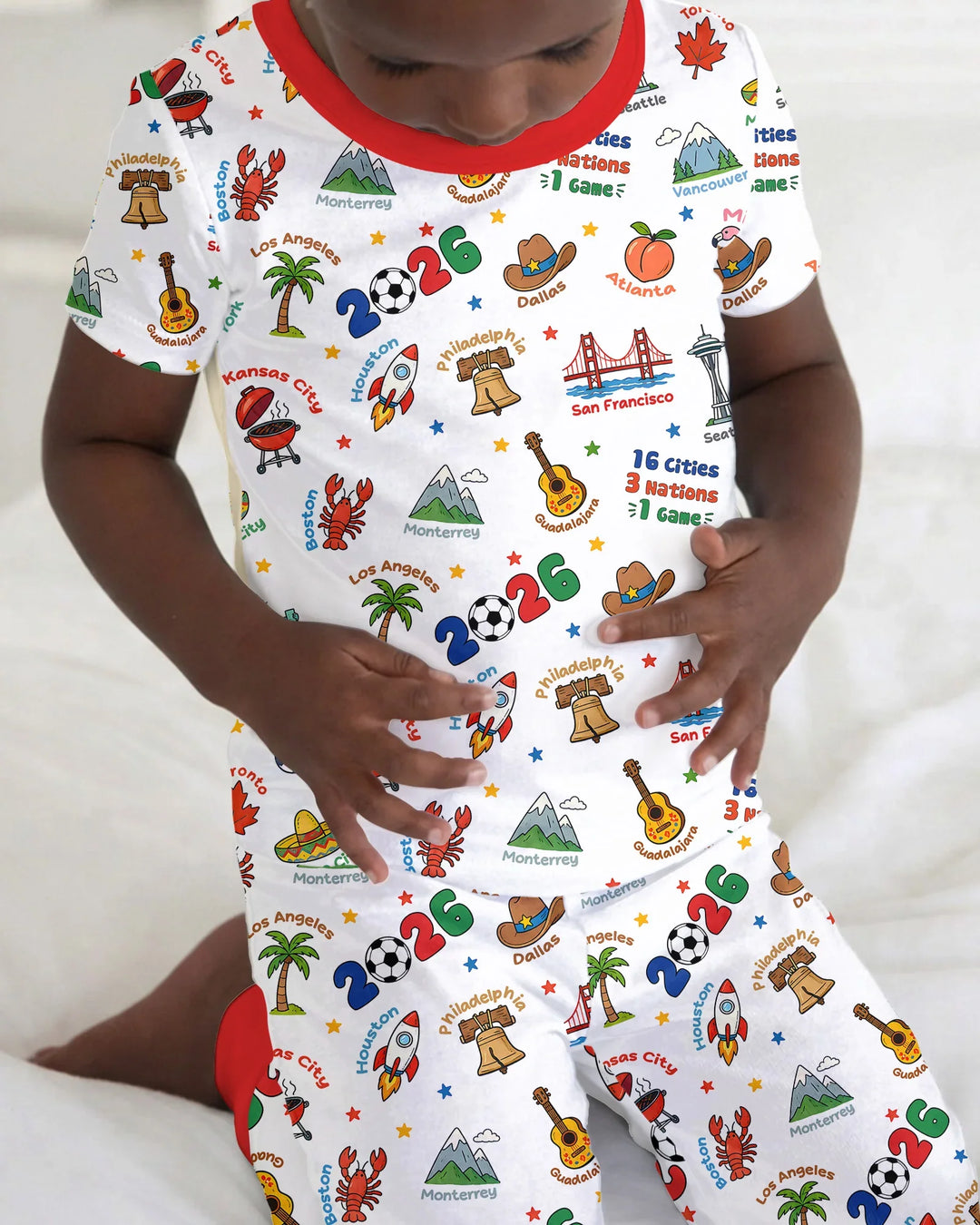 Zweiteiliges, kurzärmliges Pyjama-Set mit Marienkäfern