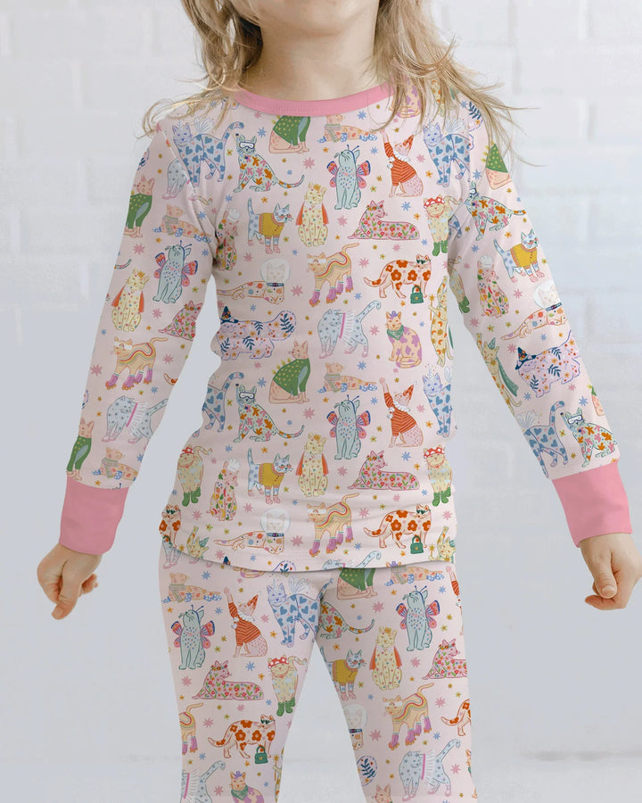 Zweiteiliges Langarm-Pyjama-Set mit Sommerfrüchten