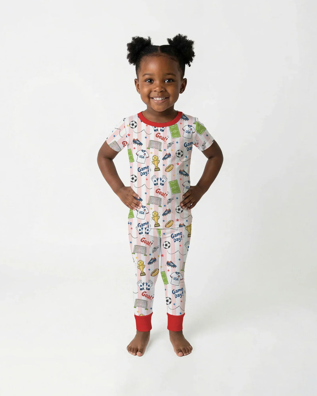 Zweiteiliges, kurzärmliges Pyjama-Set mit Marienkäfern