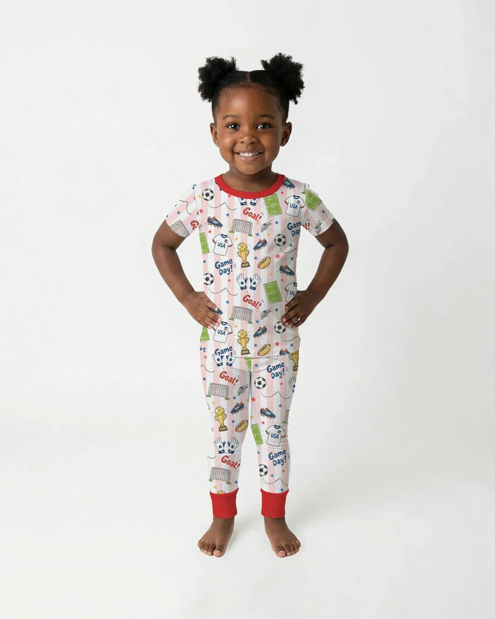 Zweiteiliges, kurzärmliges Pyjama-Set mit Marienkäfern