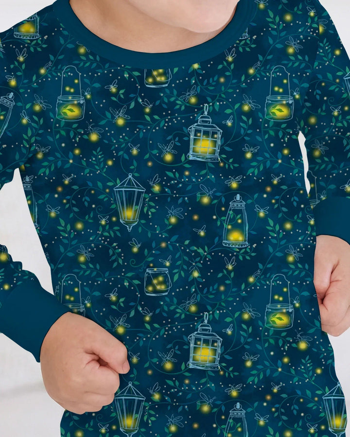 Zweiteiliges Langarm-Pyjama-Set mit Sommerfrüchten
