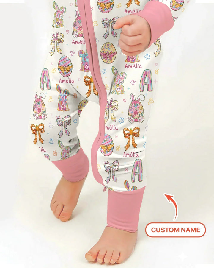 Happy Easter Custom Name Bamboo Convertible Zippy