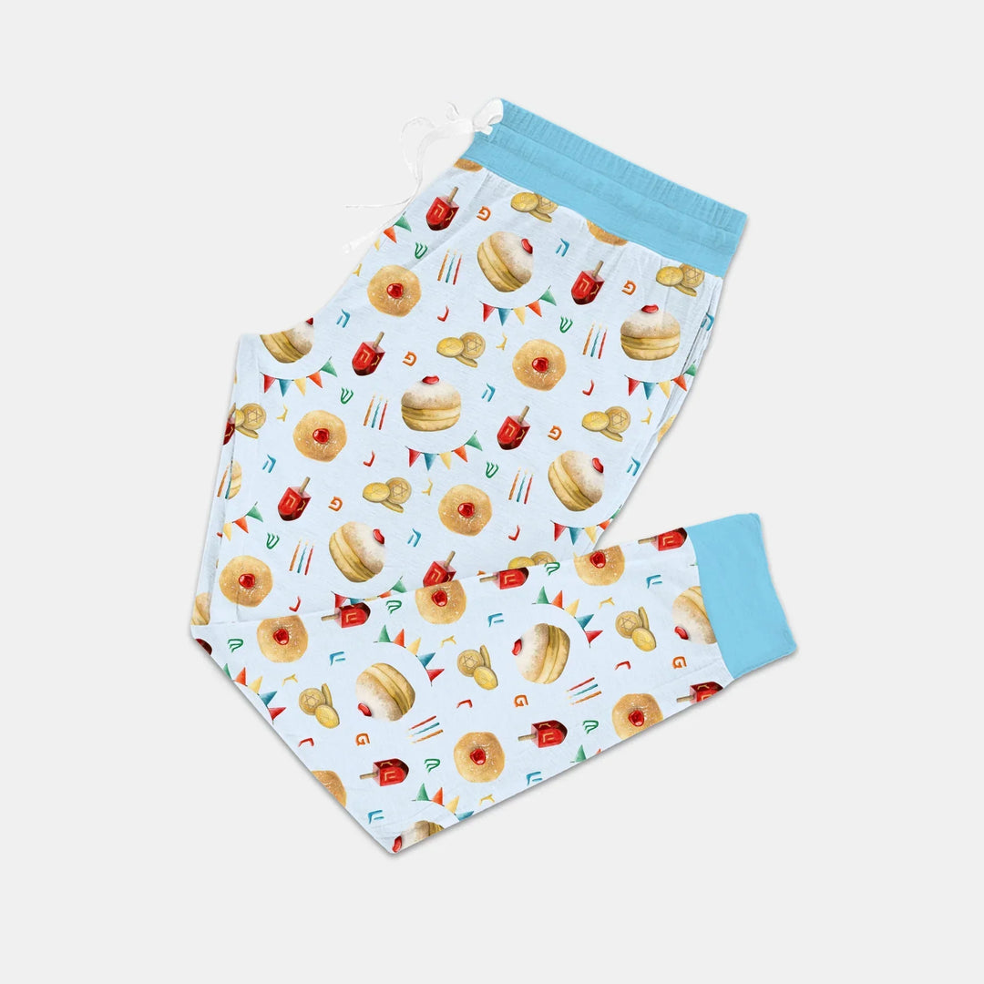 Hanukkah Donuts Women Pajama Set , Hanukkah Donuts Women Pajama Set - Only Pants / S / Blue