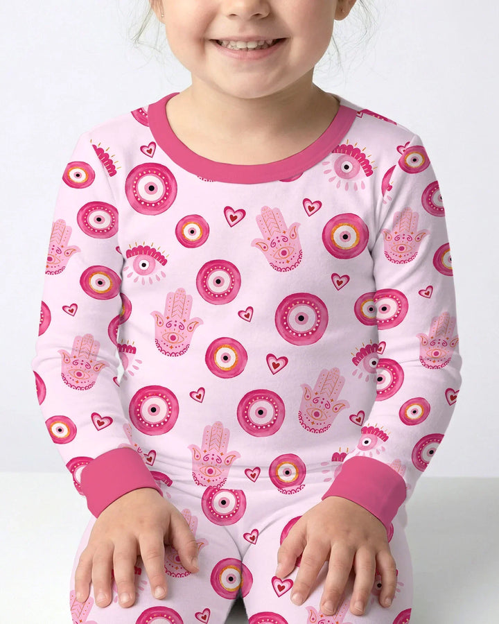 Zweiteiliges Langarm-Pyjama-Set mit Sommerfrüchten