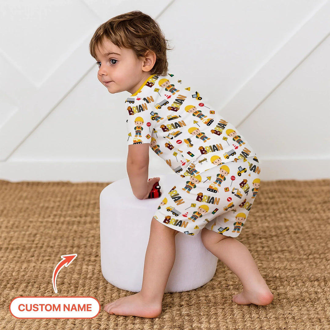 Zweiteiliges Pyjama-Set mit kurzen Ärmeln und Shorts im Sommer-Design