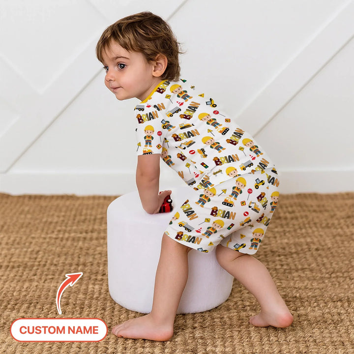 Zweiteiliges Pyjama-Set mit kurzen Ärmeln und Shorts im Sommer-Design