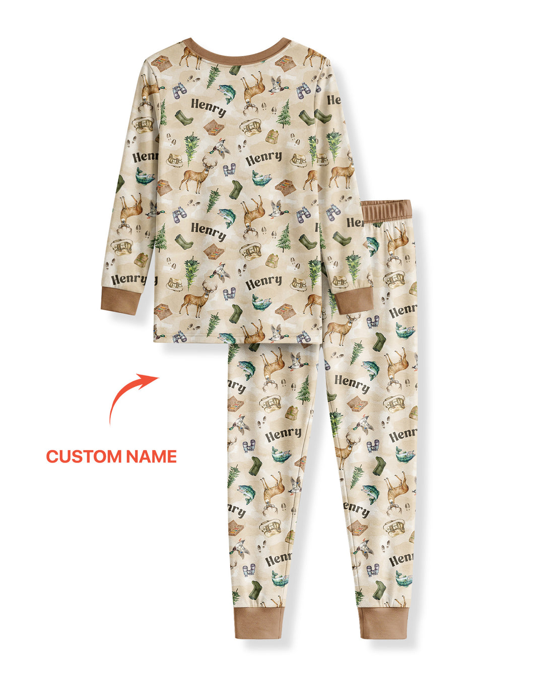 Personalized Funny Hunting Bamboo Two Piece Short Sleeve Pajama Set