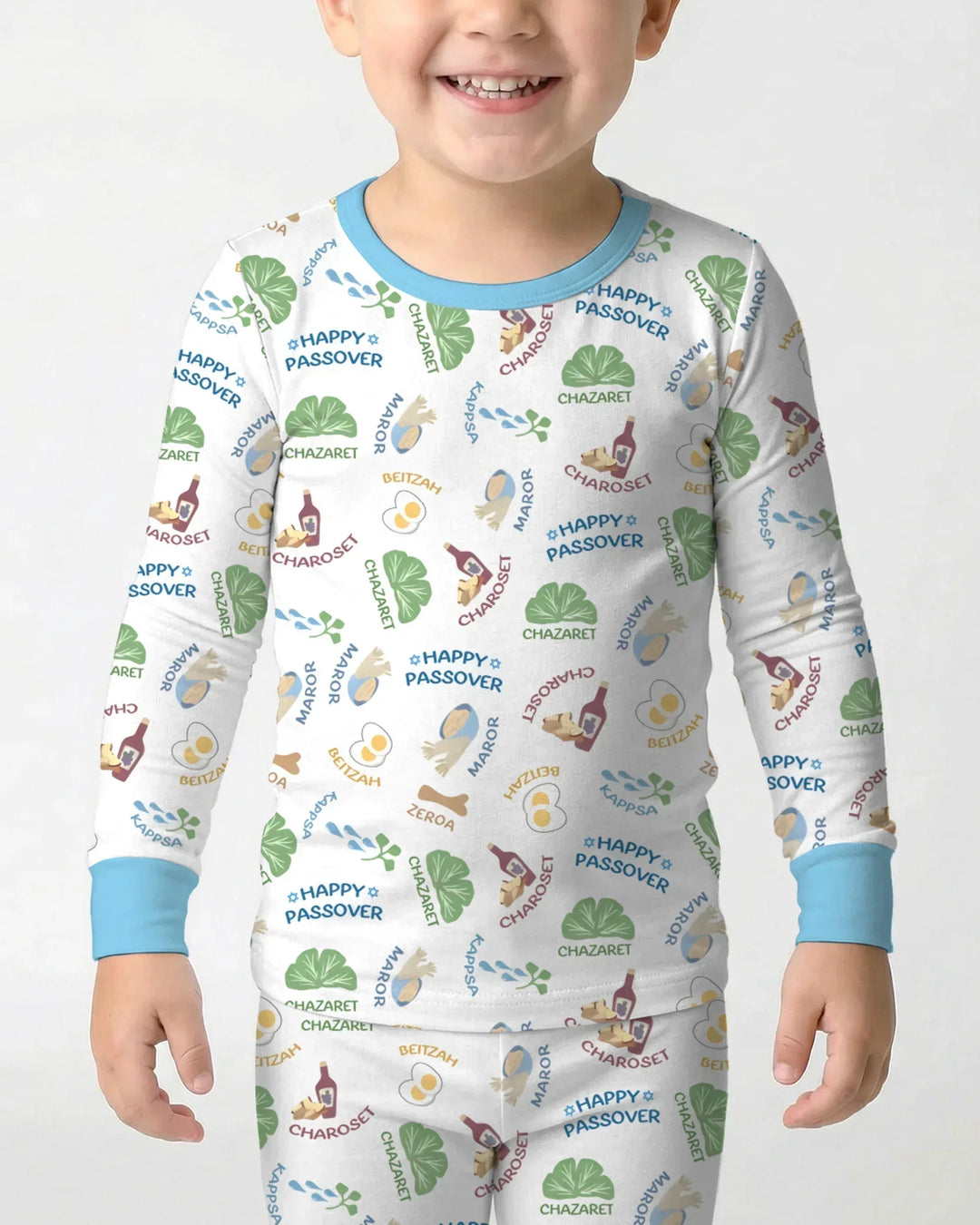 Zweiteiliges Langarm-Pyjama-Set mit Sommerfrüchten