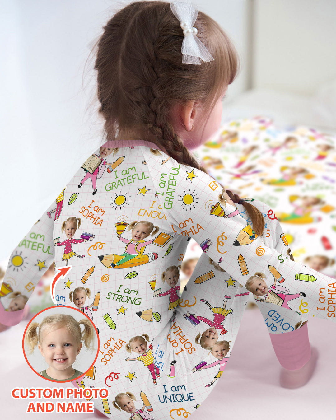 Gerippte Babykleidung mit individuellem Foto - Weich &amp; Skizzenhaft