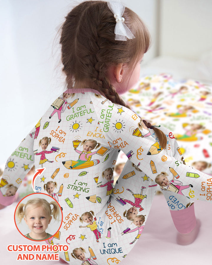 Gerippte Babykleidung mit individuellem Foto - Weich &amp; Skizzenhaft