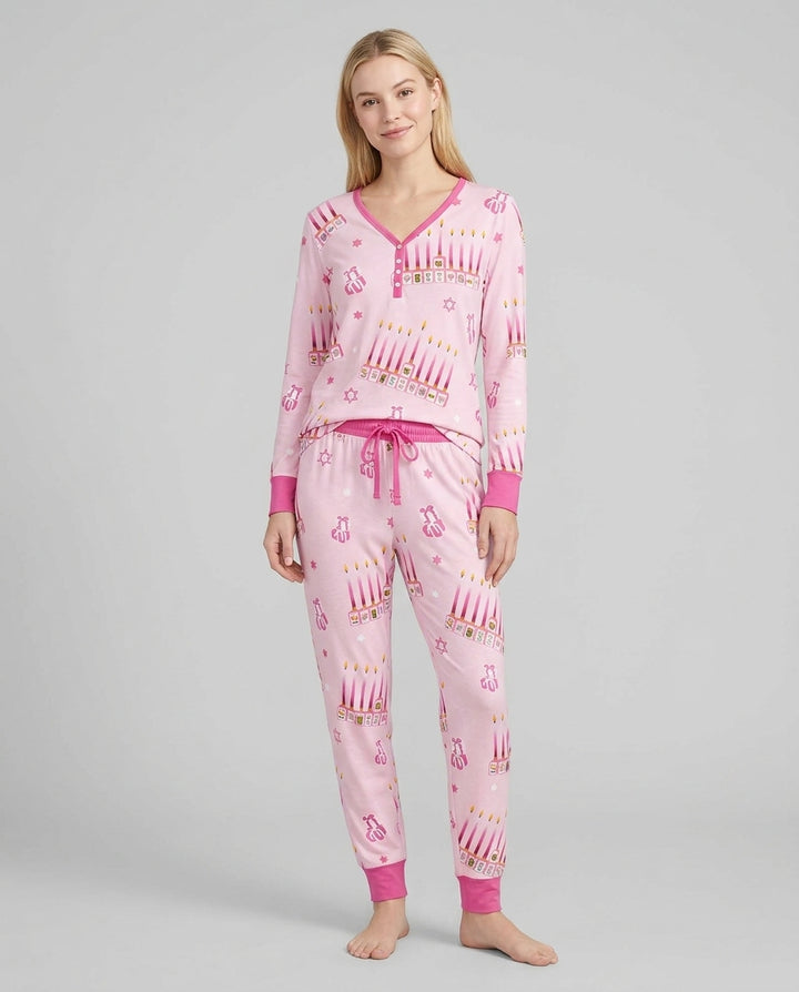 Jewish Mahjong Family Matching  Bamboo Women Pajama Set