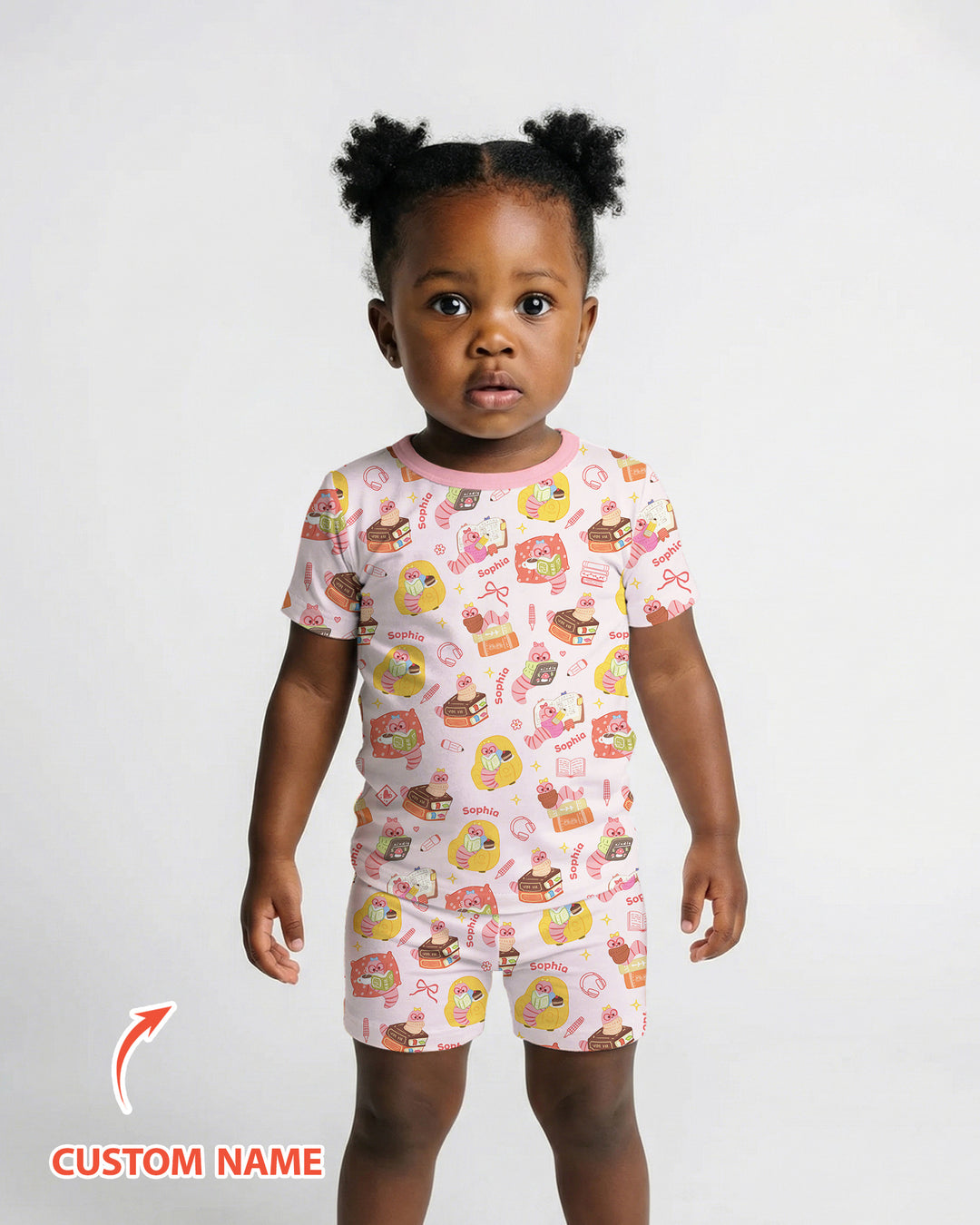 Little Book Worm Family Matching Bamboo Two Piece Short Sleeve Shorts Pajama Set