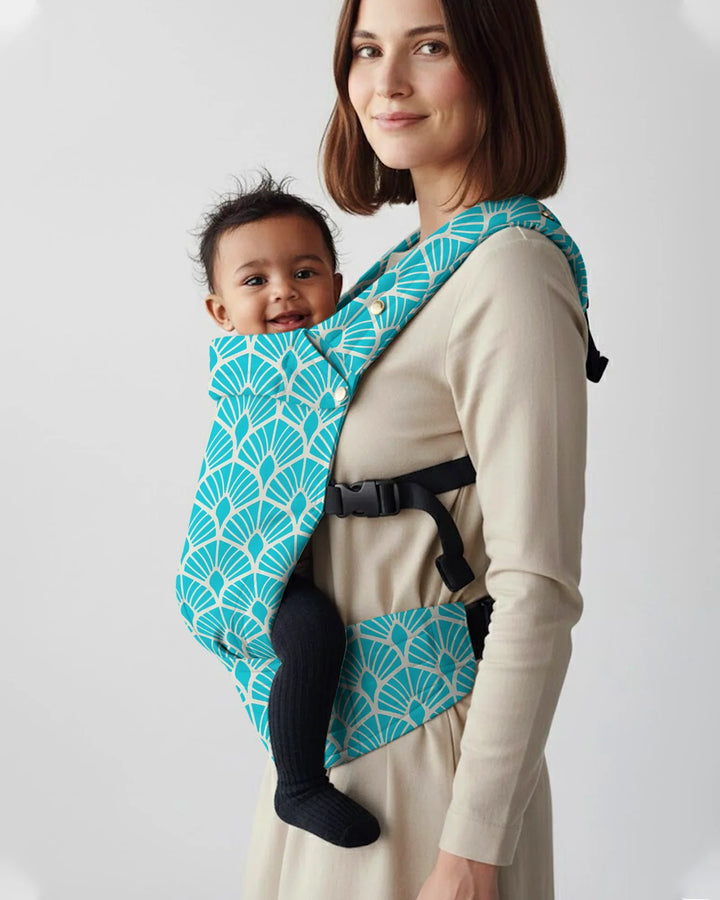 Teal Art Deco Fan Baby Carrier