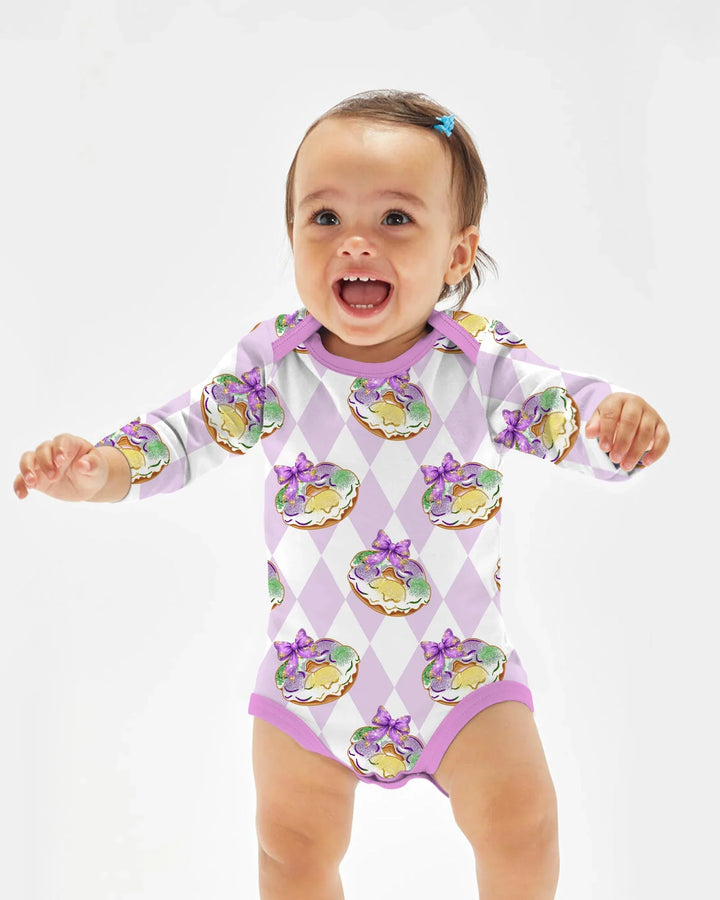 Mardi Gras Donut Bamboo Bodysuit