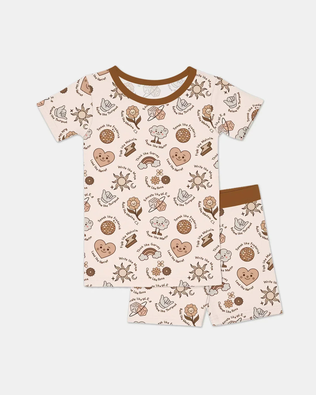 Template Zweiteiliges Pyjama-Set mit kurzen Ärmeln und Shorts