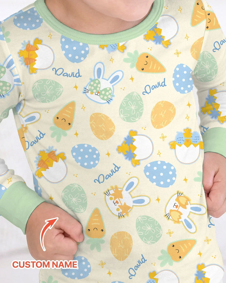 Zweiteiliges Langarm-Pyjama-Set mit Sommerfrüchten