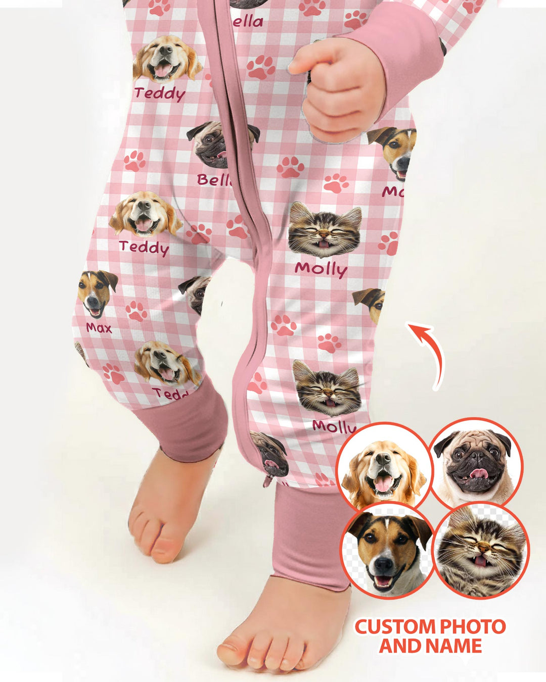 Custom Pet Photo With Name Bamboo Convertible Zippy