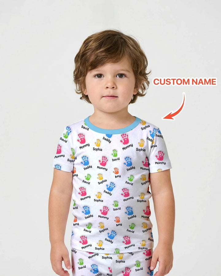 Zweiteiliges Pyjama-Set mit kurzen Ärmeln und Shorts im Sommer-Design