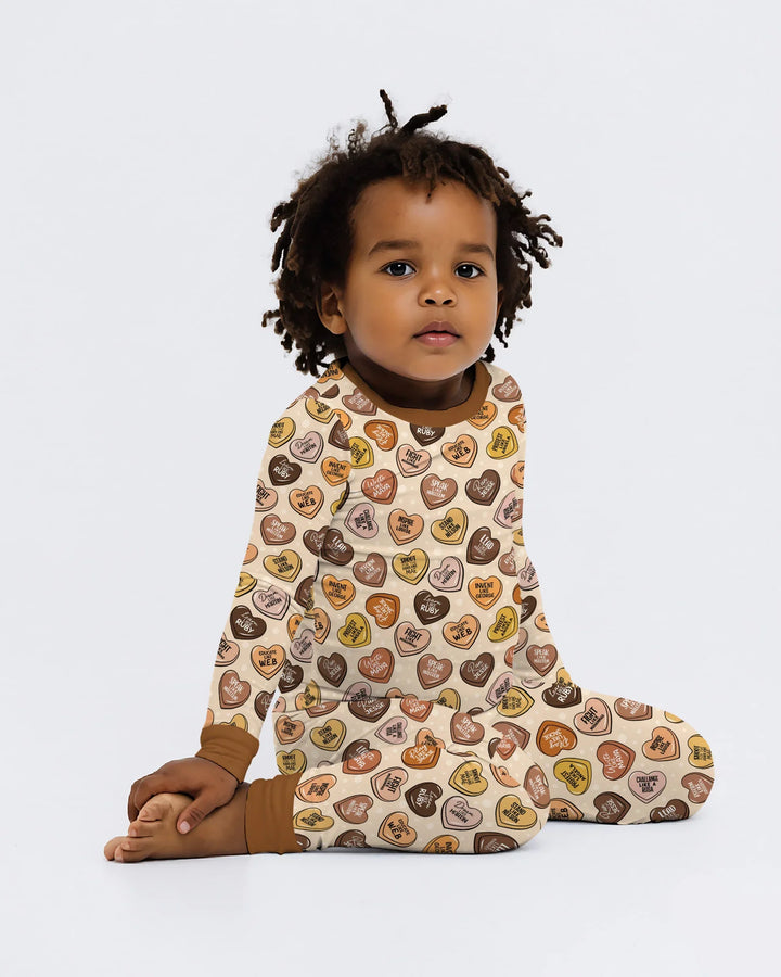 Zweiteiliges Langarm-Pyjama-Set mit Sommerfrüchten