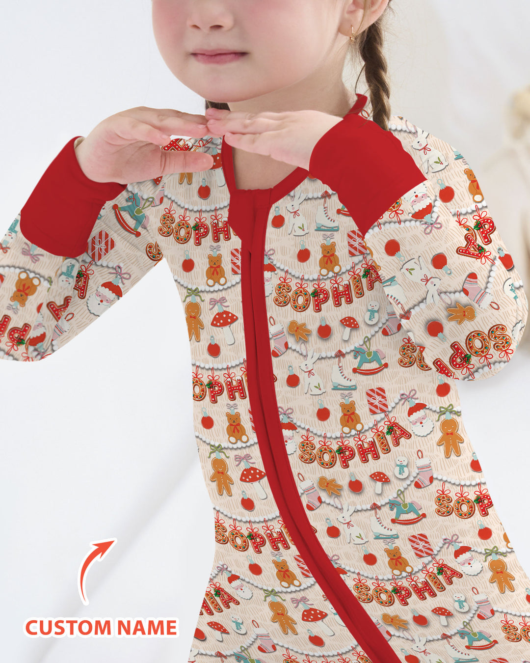 Merry Gingerbread Custom Name Bamboo Convertible Zippy