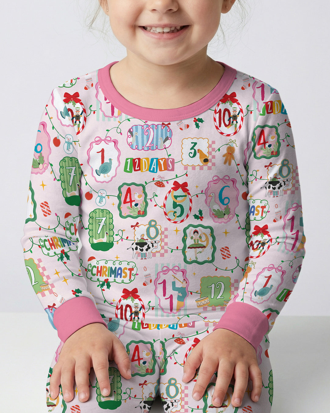12 Christmas Prayers Bamboo Two Piece Long Sleeve Pajama Set