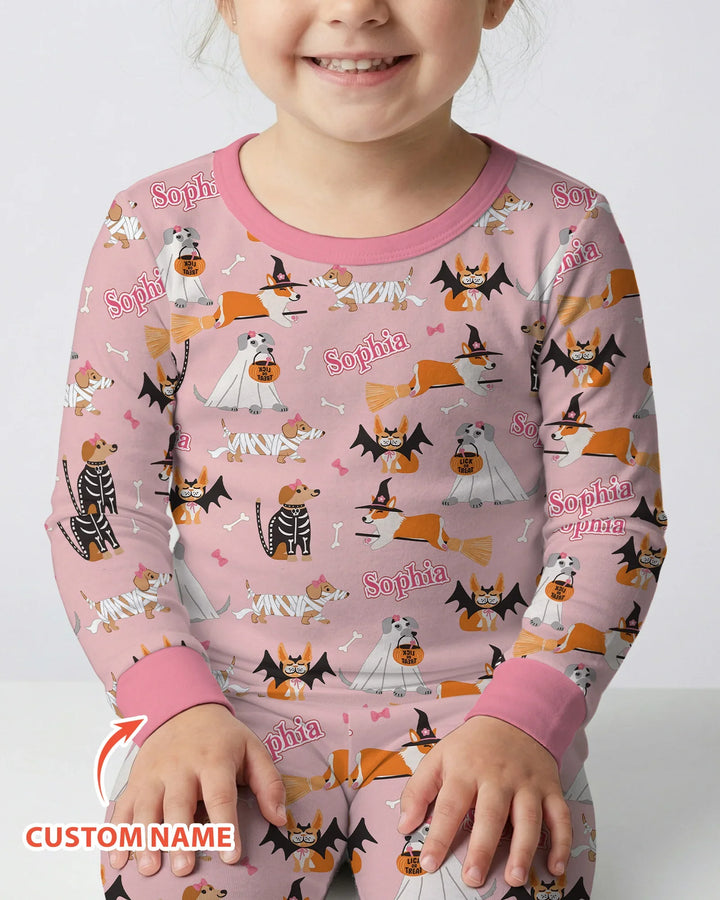 Halloween Dog Bamboo Two Piece Long Sleeve Pajama Set