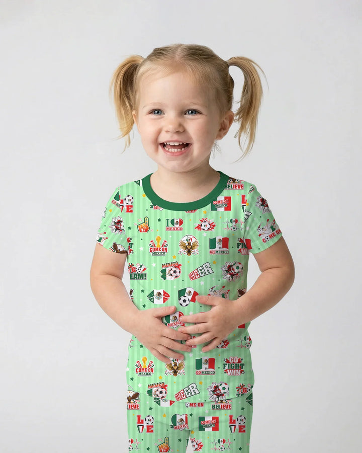 Zweiteiliges, kurzärmliges Pyjama-Set mit Marienkäfern