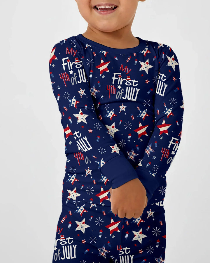 Zweiteiliges Langarm-Pyjama-Set mit Sommerfrüchten