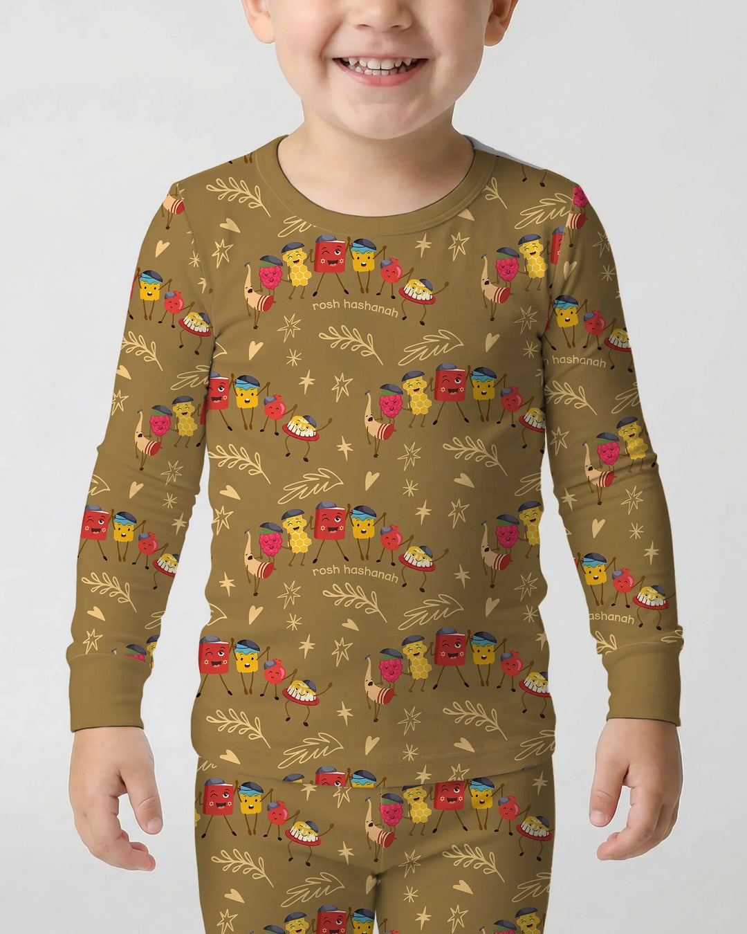 Zweiteiliges Langarm-Pyjama-Set mit Sommerfrüchten