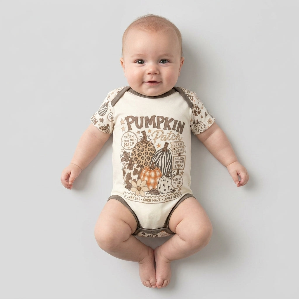 Whimsical Pumpkin Patch Bamboo Bodysuit