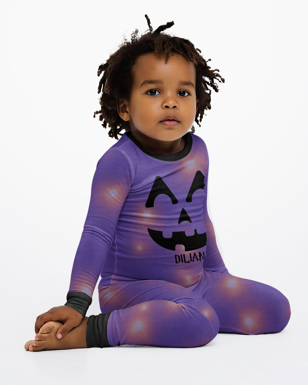 Glowing Pumpkin Bamboo Two Piece Long Sleeve Pajama Set