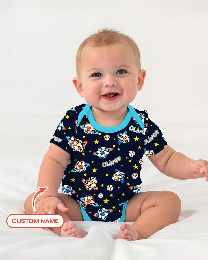 Custom Name Space Sport Bamboo Bodysuit