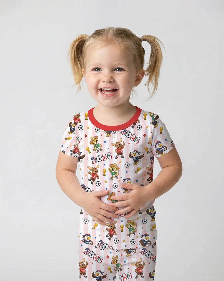 Zweiteiliges, kurzärmliges Pyjama-Set mit Marienkäfern