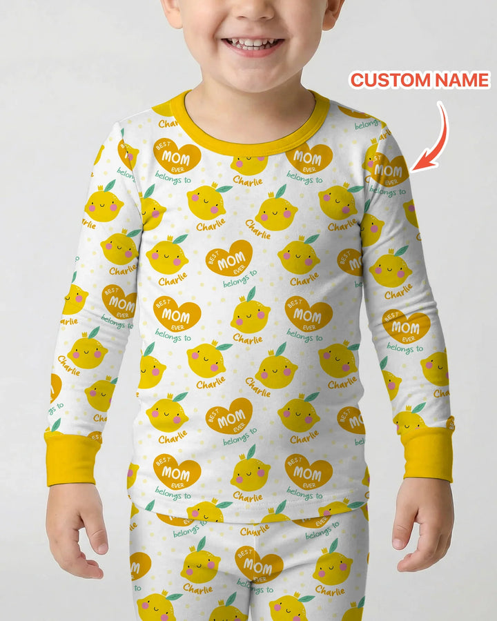Zweiteiliges Langarm-Pyjama-Set mit Sommerfrüchten