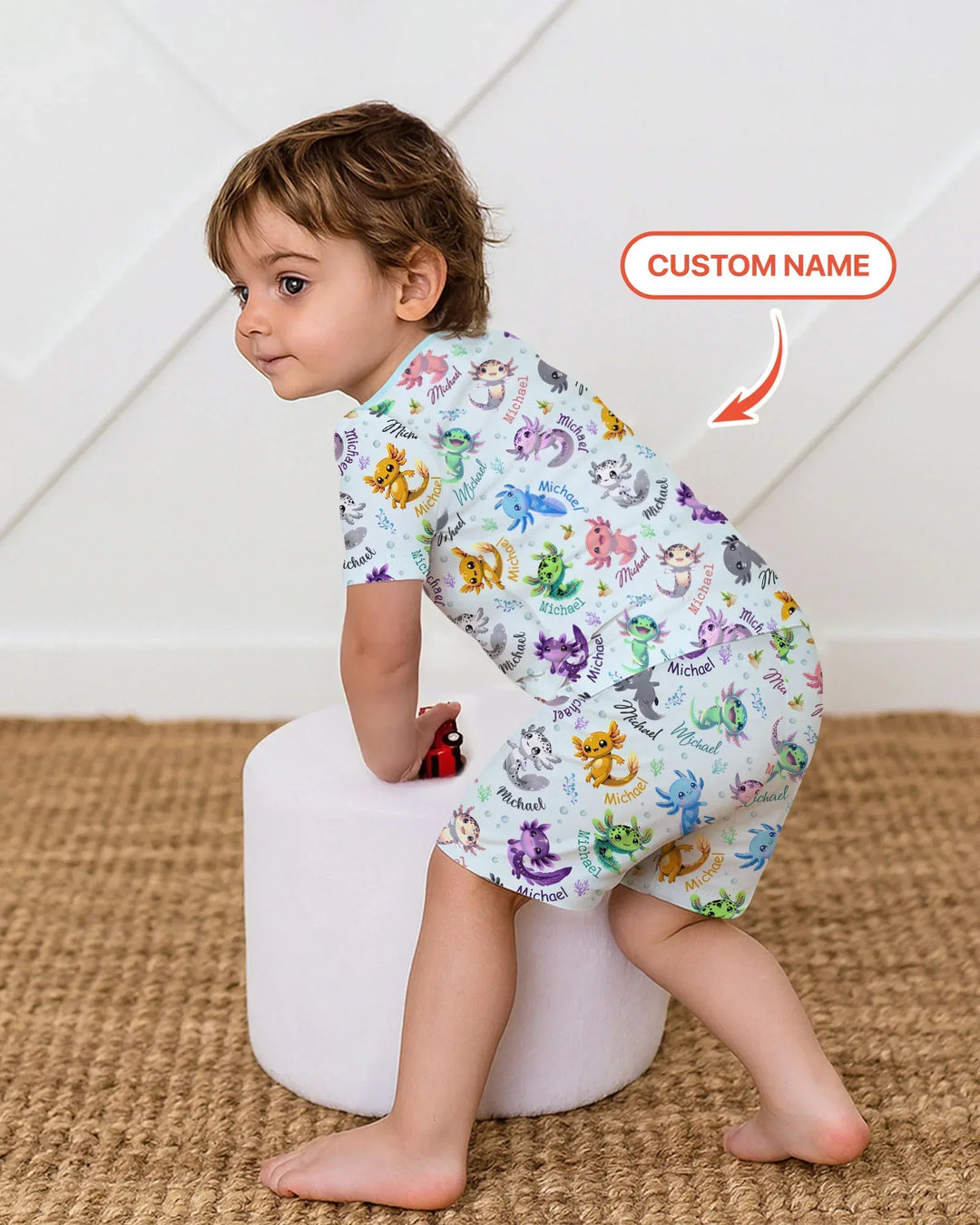 Zweiteiliges Pyjama-Set mit kurzen Ärmeln und Shorts im Sommer-Design