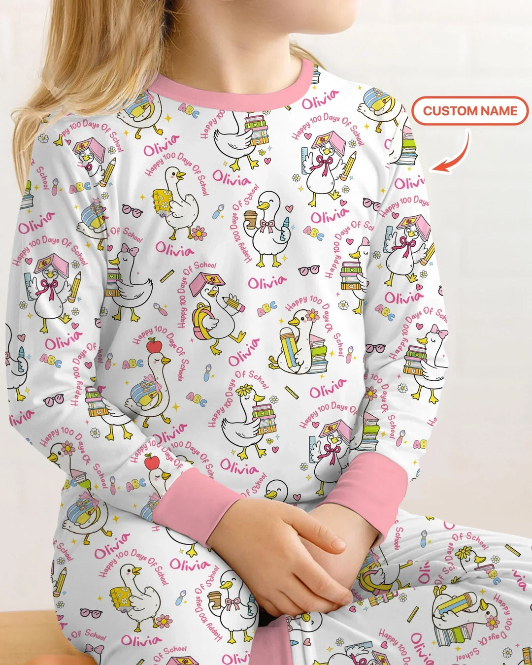 Zweiteiliges Langarm-Pyjama-Set mit Sommerfrüchten