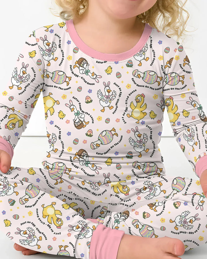 Zweiteiliges Langarm-Pyjama-Set mit Sommerfrüchten