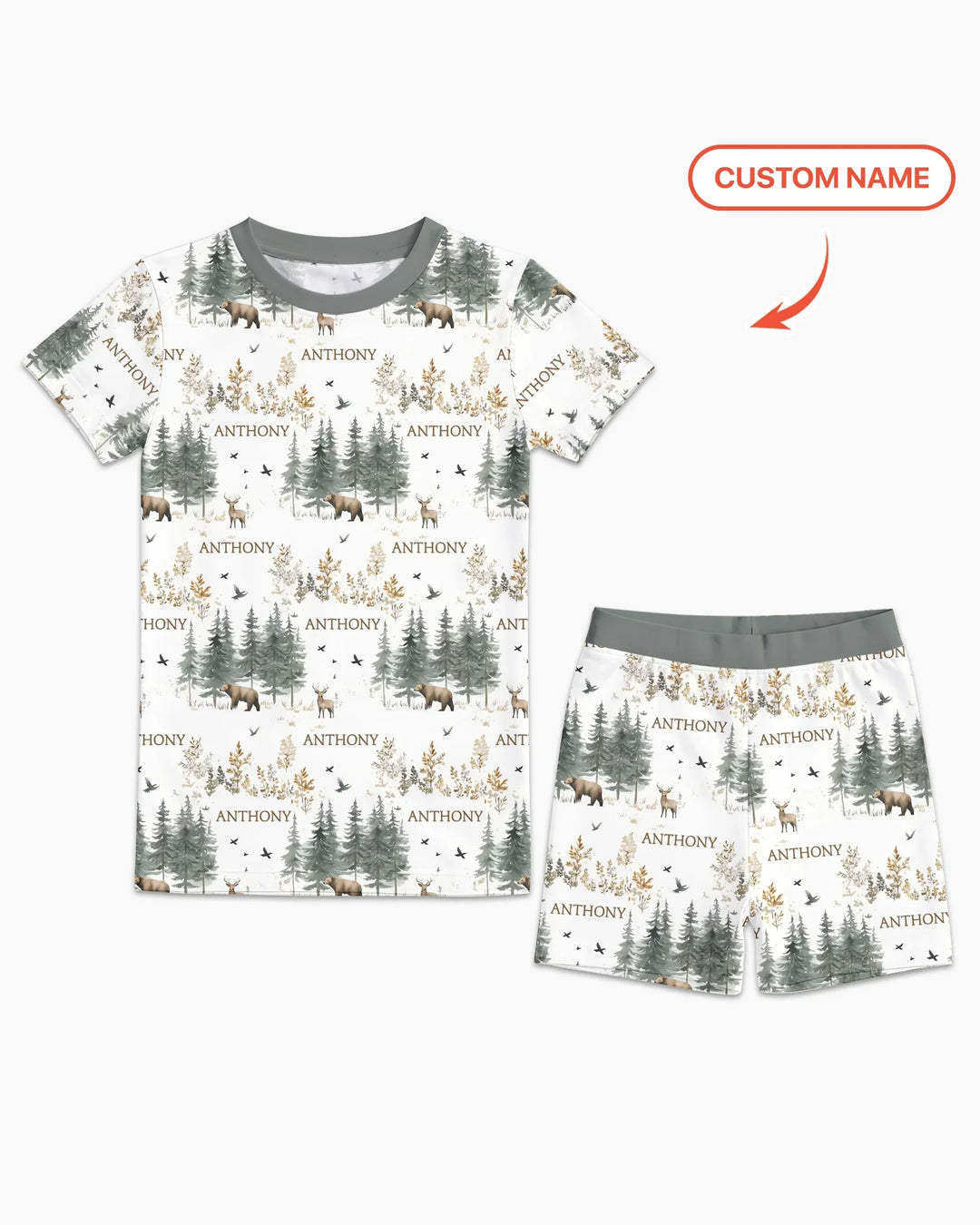 Zweiteiliges Pyjama-Set mit kurzen Ärmeln und Shorts im Sommer-Design
