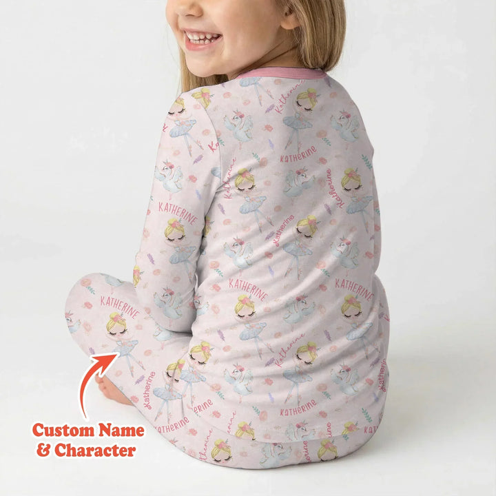 Zweiteiliges Langarm-Pyjama-Set mit Sommerfrüchten