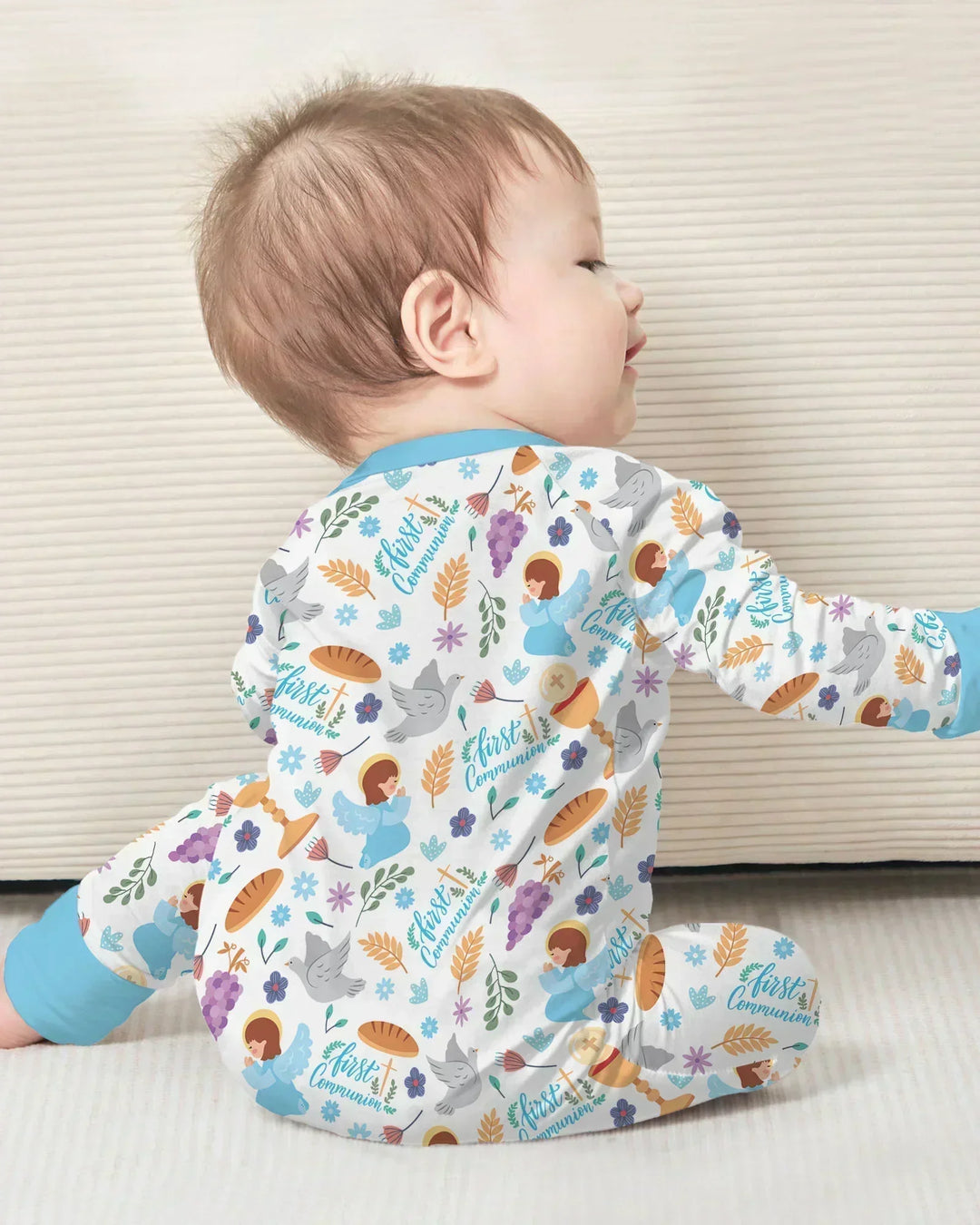 Gerippte Babykleidung mit individuellem Foto - Weich &amp; Skizzenhaft