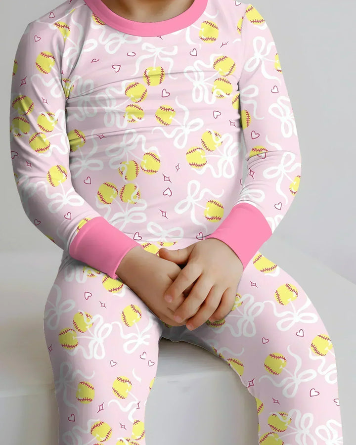Zweiteiliges Langarm-Pyjama-Set mit Sommerfrüchten