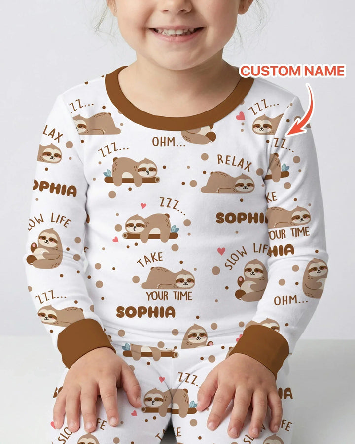 Zweiteiliges Langarm-Pyjama-Set mit Sommerfrüchten