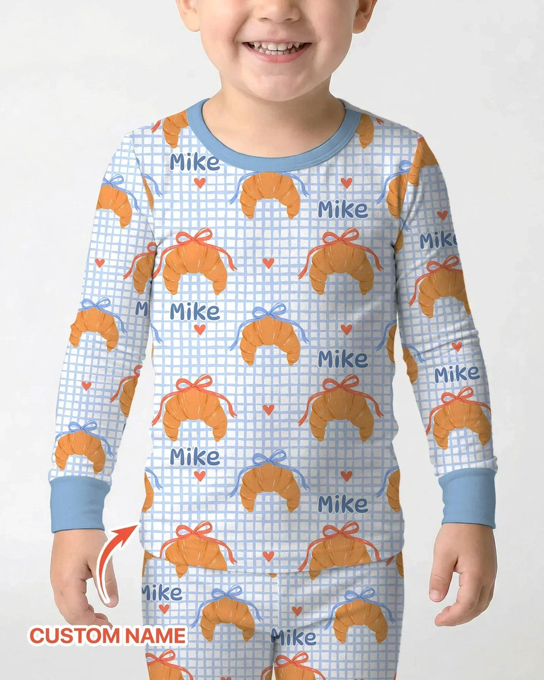 Breakfast Love Family Matching Bamboo Two Piece Long Sleeve Pajama Set