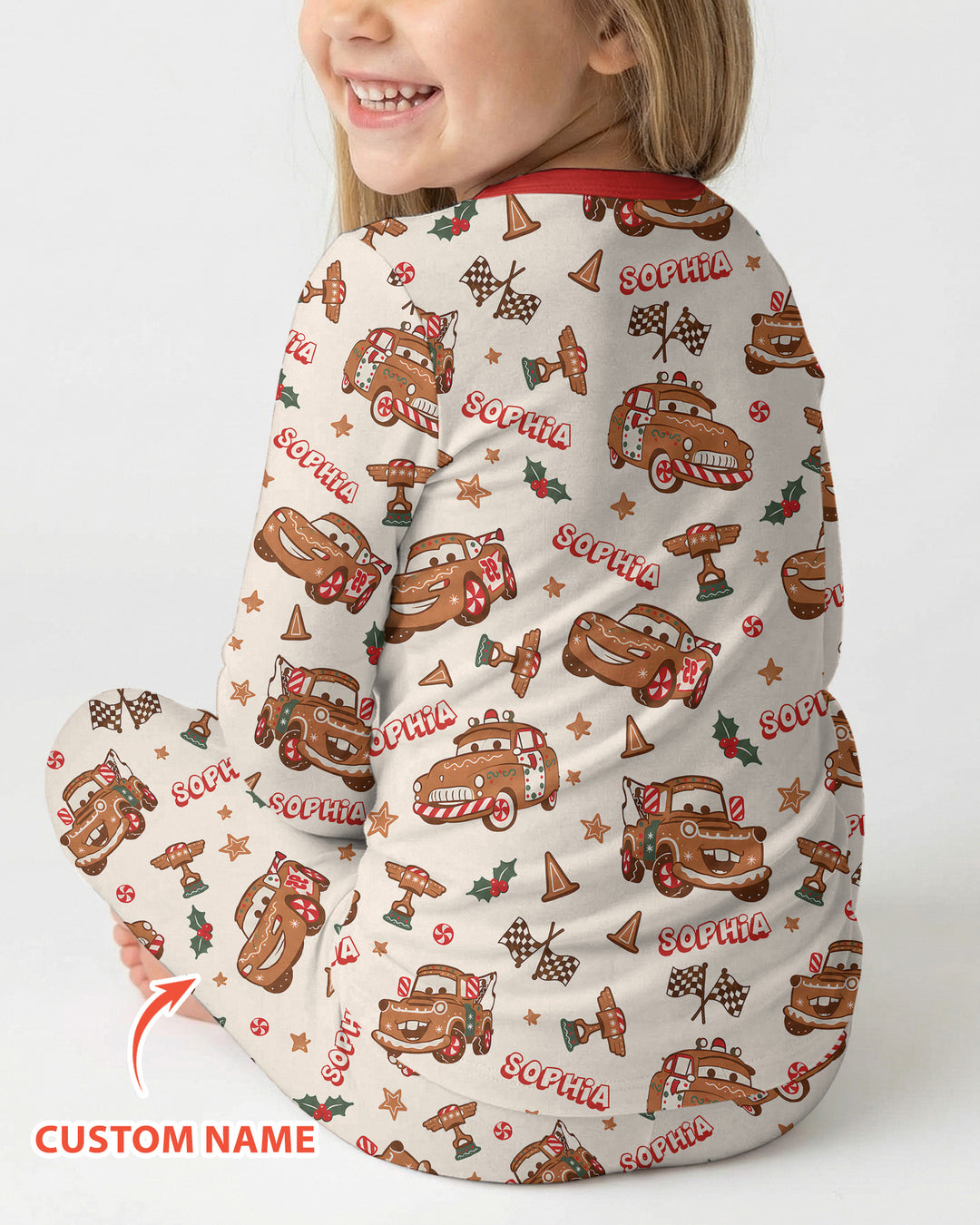 Christmas Cookie Cars Bamboo Two Piece Long Sleeve Pajama Set