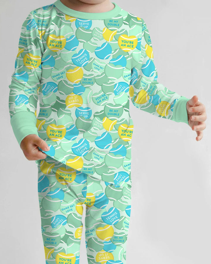 Zweiteiliges Langarm-Pyjama-Set mit Sommerfrüchten